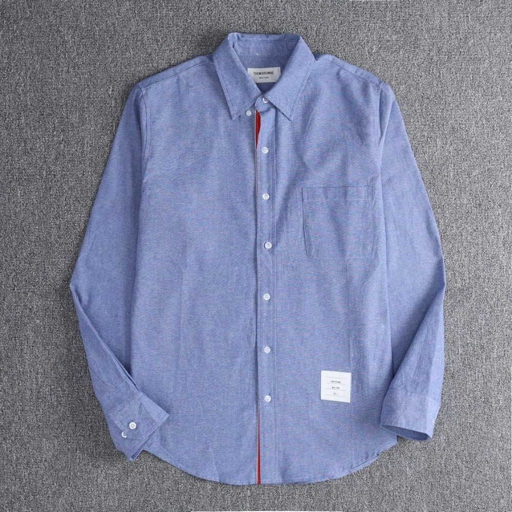 THOM BROWNE blue inner webbing shirt